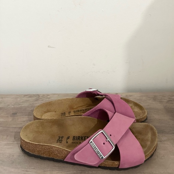 BIRKENSTOCK SIENA SLIDE SANDAL WOMEN'S PURPLE ORCHID LEATHER SIZE 38 7-7-5 - Picture 4 of 8